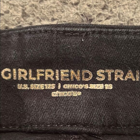 Chico’s Girlfriend Straight Leg  Classic Black Pants Size 12 Short So Slimming - Picture 7 of 7